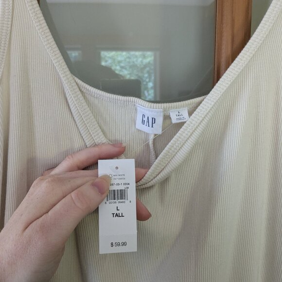 NWT Gap Ribbed Squareneck Maxi Dress - L Tall - Picture 3 of 3